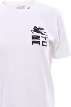 T-shirt in jersey di cotone con logo etro