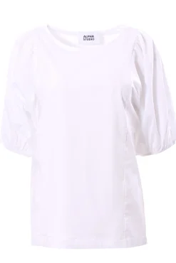 T-shirt in jersey e cotone con maniche puffy
