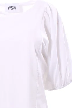 T-shirt in jersey e cotone con maniche puffy