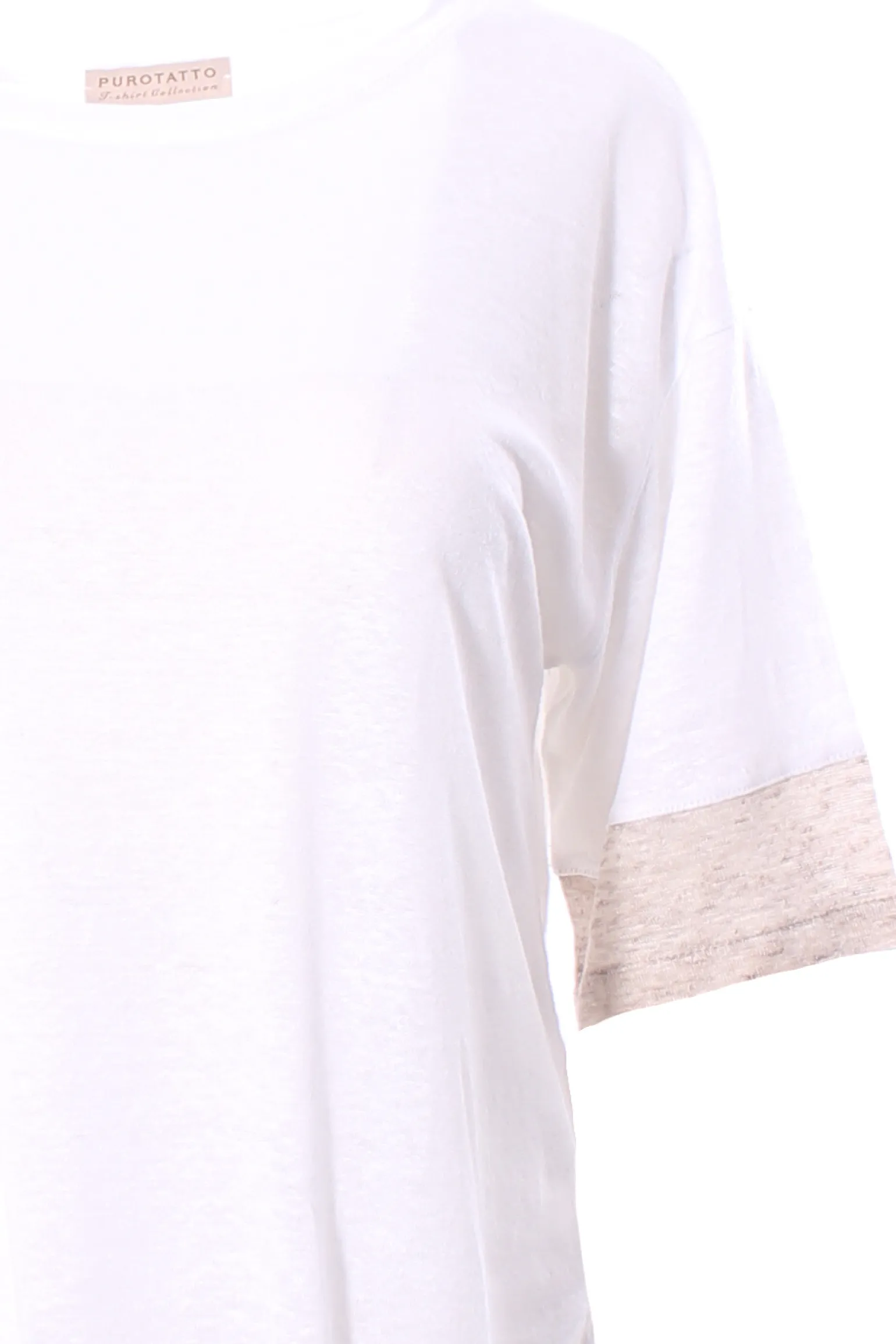 T-shirt in lino bicolore