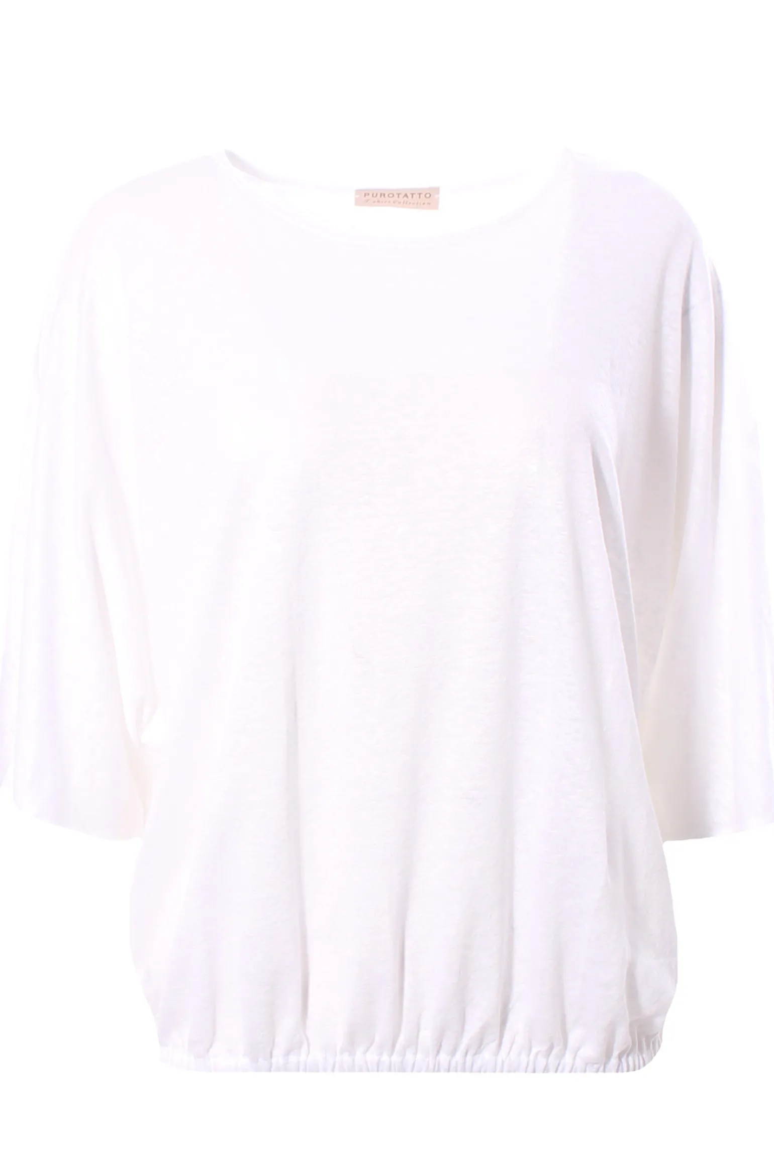 T-shirt in lino con elastico