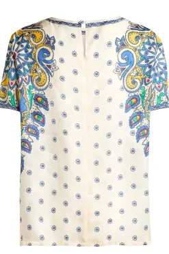 T-shirt in misto seta stampata