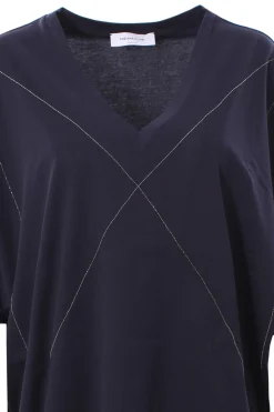 T-shirt over in cotone con applicazioni