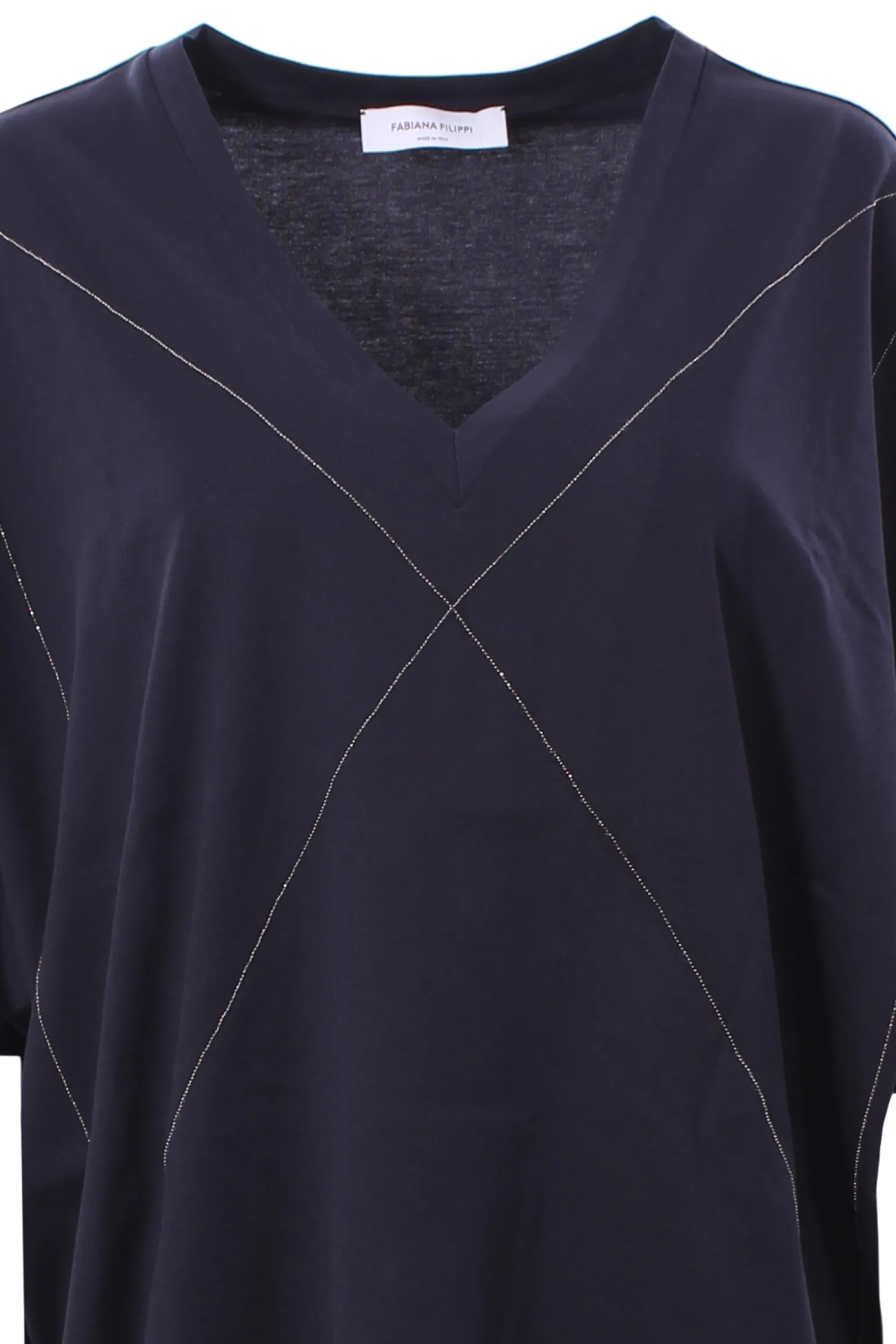 T-shirt over in cotone con applicazioni