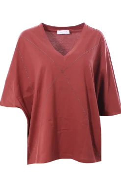 T-shirt over in cotone con applicazioni