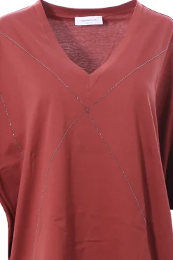 T-shirt over in cotone con applicazioni