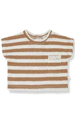 T-shirt rigata in lino stretch